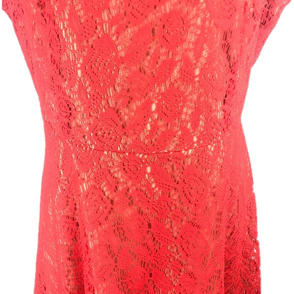 Evan Picone Black Label Orange Lace Dress - Picture 7 of 8